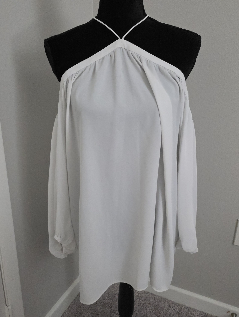 1. State | White Cold Shoulder Tunic Blouse